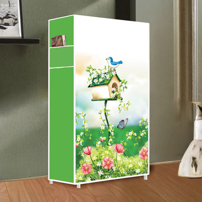 BRANTOX Shoe Rack Organizer – 6 Tier, Foldable, Space-Saving Cabinet for Shoes Plastic Shoe Stand(House Tree Green Elegant Printed, 6 Shelves, DIY(Do-It-Yourself))