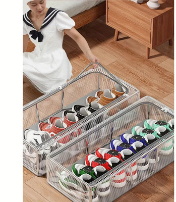 Deoxys Shoe Storage Box Clear Plastic Stackable Shoe Organizer Containers with Lids Plastic Shoe Stand(Multi, 1 Shelves, DIY(Do-It-Yourself))