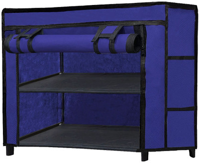 GlowSilk Metal Collapsible Shoe Stand(BLUE, 2 Shelves, DIY(Do-It-Yourself))