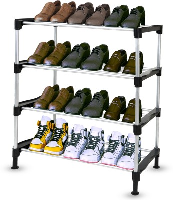 LEOPAX 4-Tier Adjustable Shoe Storage Organizer Heavy Duty Iron Freestanding Shoe Stand Metal Shoe Stand(Black, 4 Shelves, DIY(Do-It-Yourself))