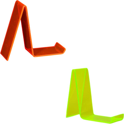 AJ Lite Acrylic Shoe Display Stand for Shop Orange(12) & Neon Green(12)-24Pcs Plastic Shoe Stand(Orange & Neon Green, 1 Shelves, Pre-assembled)
