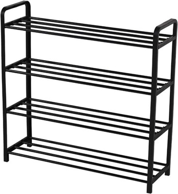 Niloni 4 Layer Shoes Rack for Home Plastic, Adjustable Shoe Stand Organizer Plastic Shoe Stand(Black, 4 Shelves, DIY(Do-It-Yourself))