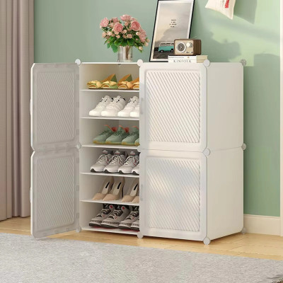 Keekos Plastic Collapsible Shoe Stand(Deep White, 12 Shelves, DIY(Do-It-Yourself))