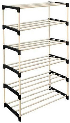 Plexus enterprises Plastic Foldable Shoe Rack, Shoes Rack for Home, Plastic Adjustable Shoe Rack Plastic Shoe Stand(Black, 6 Shelves, DIY(Do-It-Yourself))