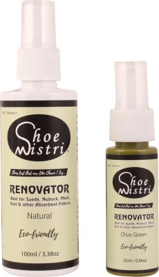 Shoe Mistri Shoe Renovator Combo (Natural & Olive Green) Shiner(Suede, Nubuck, Synthetic Leather, Leather, Velour, Nylon, Natural)