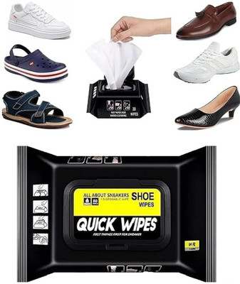 MOOZICO 80Pcs Portable Shoe Cleaner Wipes Quickly Dirt&Stain Remove Tissue Shoe Cleaner Cleaner(Leather, Nubuck, Nylon, Sports Shoes, Velour, Synthetic Leather, White)