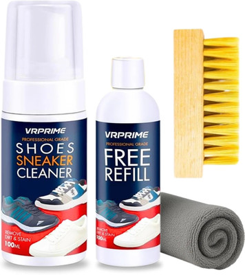 VRPRIME Shoe Sneaker Cleaner Quick Cleaning Solution Foam Sneaker Cleaning 4 in 1 Shoe Cleaner(Generic, Nubuck, Nylon, Sports Shoes, Suede, Synthetic Leather, Velour, Natural)