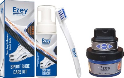 Ezey Sport Shoe Care Kit+Shoe Cream(Blue) Cleaner(Sports Shoes, Generic, Leather, Synthetic Leather, Multicolor, Black)