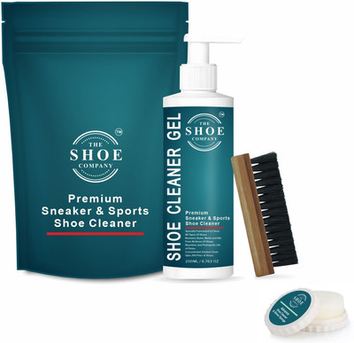 THE SHOE COMPANY Shoe Care DP Gel 200 ML, Brush and Sponge for Everyday Cleaning and Shine Cleaner(Leather, Sports Shoes, Generic, Synthetic Leather, Nubuck, Blue)