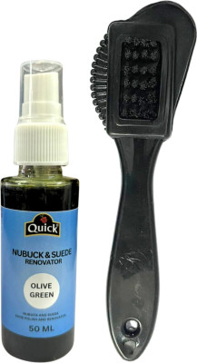 Quick Nubuck & Suede Shoe Polish (50 ml, Pack of 1, with Applicator) Cleaner(Nubuck, Suede, Green)
