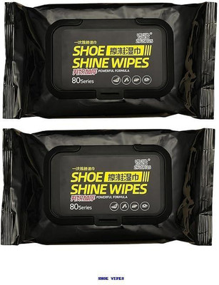 hudabird Powerful Shoe Shine Cleaning Wipes Leather Shoe Cleaner(Black)