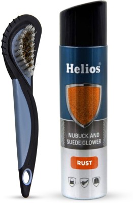 Helios Shoe Accessories Kit 1 Nubuck Suede Glower, 1 Nubuck Suede Brush-RUST Cleaner(Leather, Nubuck, Sports Shoes, Brown)