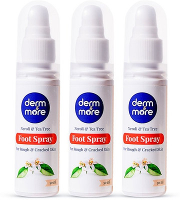 Derm & more Foot Spray with Neroli Oil and Tea Tree for Smelly Feet &Rough/Crack pack of 3 Odour Control(Generic, Natural)