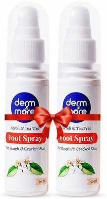 Derm & more Foot Spray with Neroli Oil and Tea Tree for Smelly Feet &Rough/Crack pack of 2 Odour Control(Generic, Natural)