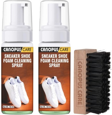 canopus care Sports & Sneaker Cleaner Kit 200 ml, Sports Shoe Foam Cleaner(Nubuck, Nylon, Sports Shoes, Synthetic Leather, Velour, Suede, Pink)