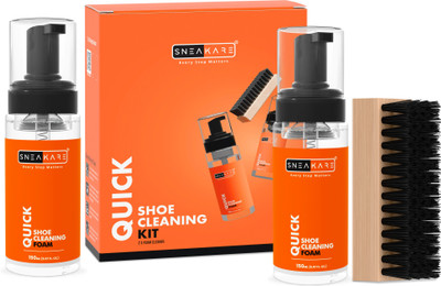 SNEAKARE Quick Shoe Cleaner Sneaker Shoe Cleaning Kit Shoe Foam Cleaner With Brush Cleaner(Leather, Suede, Nubuck, Sports Shoes, Black)