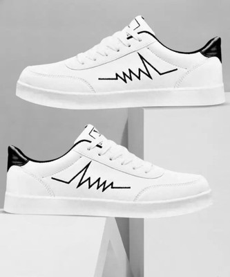 COOPERWINGS White Sneakers for Men Street Fresh - Sneakers Men Trend Daily Fit Sneakers For Men(White , 6)