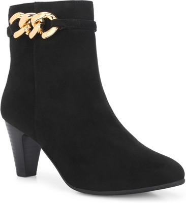 Roadster Stylish& Trendy Primium Boots For Women(Black , 7)