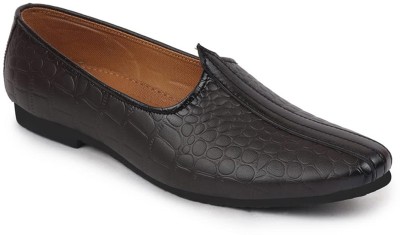 FAUSTO Ethnic|Wedding|Party|Fashion|Outdoor|Back Open Juttis and Mojaris For Men(Brown)