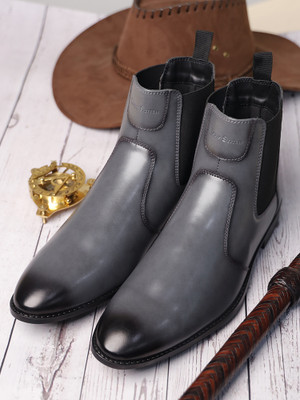 LOUIS STITCH Handmade for Riding Biking for - RGCL - Boots For Men(Grey , 8)