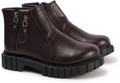 STEPIZIA Boots For Women(Brown , 4)