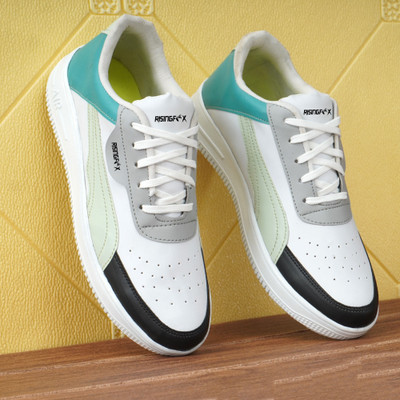 RisingFox Mens Sports Sneakers Casual Running Shoes Lace-Up Outdoor Shoes Casuals For Men(Green , 6)