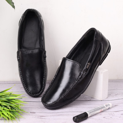 FOR-B FOR-B Genuine Leather Stylish Cushioned Premium Loafers for Men Loafers For Men(Black , 8)