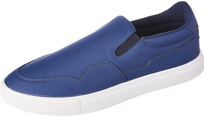 LEE COOPER Leather Casual Slip-On Stylish Lightweight and Comfortable Daily Wear Slip On For Men(Navy , 6)
