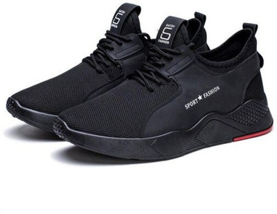 Leapardo Running Shoes For Men(Black , 6)