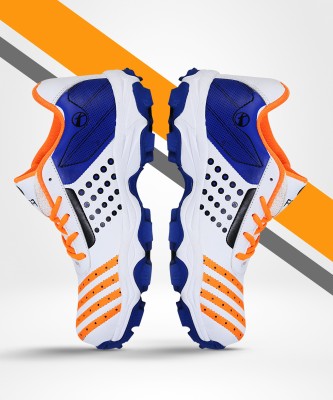 FEROC ADF White Orange Cricket Shoes For Men(Multicolor)