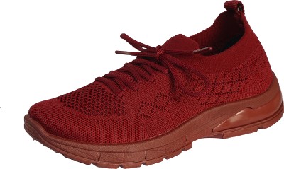 Yepplo Breathable lightweight Comfortable walking shoes Walking Shoes For Men(Maroon , 4)