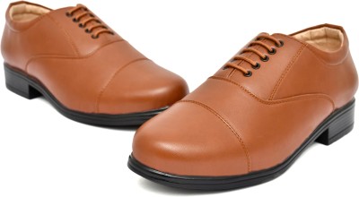 BTOM Lightweight Faux Leather Police and Oxford Police Shoes for Men Boots For Men Oxford For Men(Tan , 8)