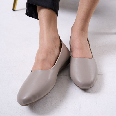 FAUSTO Comfortable Broad Feet Flat Slip On Ballerina Shoes|Office Shoe|Slip On Shoe Bellies For Women(Grey , 3)