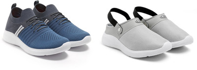 Face Stylish Sports Shoes for Men – Ideal for Running, Gym & Training Sneakers For Men(White, Grey, Blue , 9)