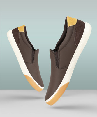 United Colors of Benetton Slip On Sneakers For Men(Brown , 7)