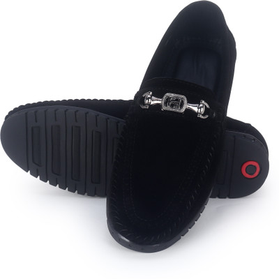 TheShoeGalleryy Men's New Stylish Velvet Loafers/Valley Loafers For Men(Black , 8)