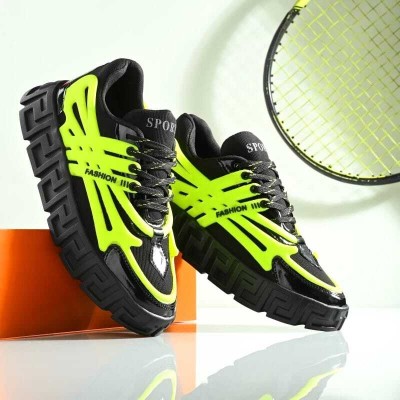 VECHLO Trendy Casual Stylish Running Gym Outdoor Sneaker Sneakers For Men(Yellow , 9)