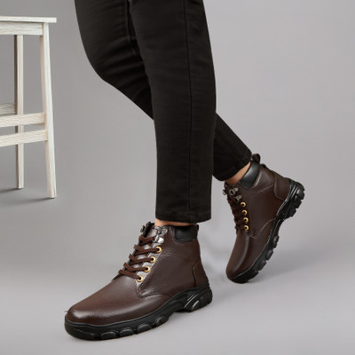 ERIX Ankle Mid-Top Hiking Casual Outdoor Lightweight/traking/winter/biker/stylish Boots For Men(Brown , 9)