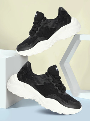 HRX by Hrithik Roshan Walking Shoes For Women(Black, White , 4)