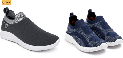 Face Stylish Sports Shoes for Men – Ideal for Running, Gym & Training Sneakers For Men(Grey, Navy , 7)