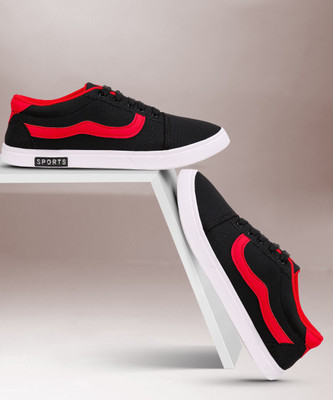 World Wear Footwear Latest Exclusive Affordable Collection Of Trendy & Stylish Casual Shoes Sneakers For Men Black, Red Rs 139 For Rs. 139 @ 86% off