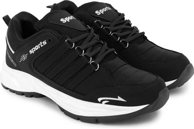 Vortek Running Shoes For Men(Black , 8)