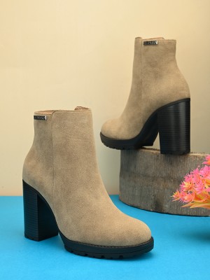 El Paso EPW8001 Lightweight Comfort Summer Trendy Premium Stylish Boots For Women(Beige)