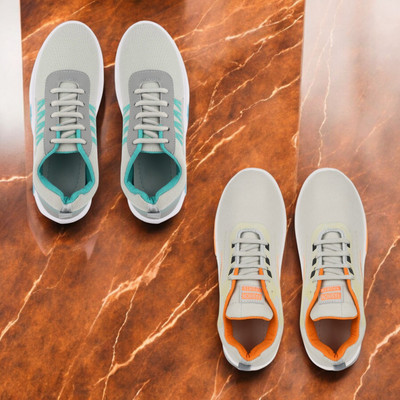 Skystring Men’s Sports Shoes – Stylish & Lightweight for Active Wear Walking Shoes For Men(Green, Grey , 6)