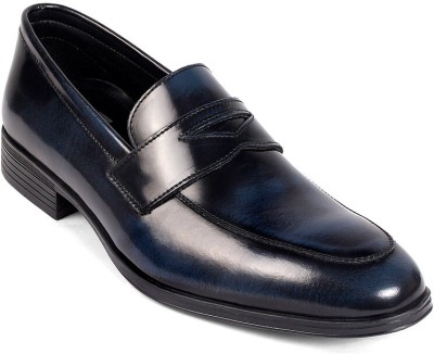 Tan Toe Formal Moccasion Loafers For Men(Navy)