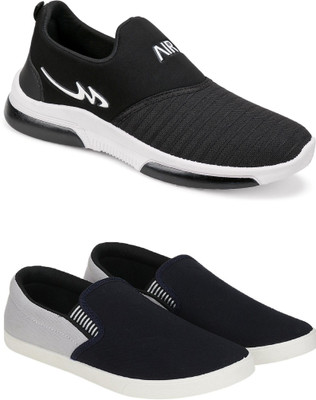 Free Kicks Combo Of 2 Shoes FK-Mexico & FK-Fitman Sneakers For Men(Black, Grey , 9)