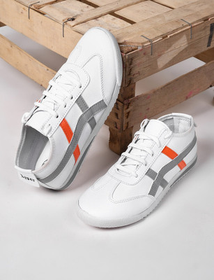 SELFIEE Sneakers For Men(Orange, White, Grey , 10)