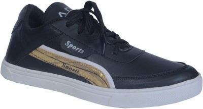 ADIISH Sneakers For Men(Black, Gold , 6)