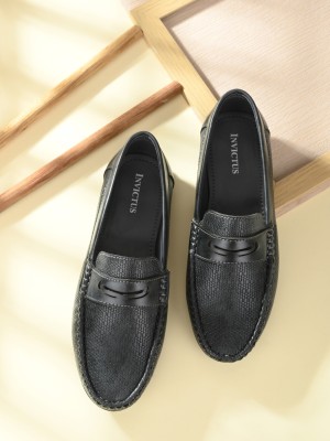 INVICTUS Loafers For Men(Black , 8)