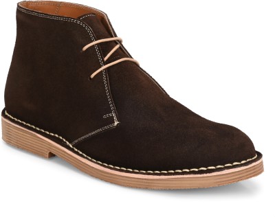 Harrytech London Elegant Suede Classic Desert Chukka Ankle Boots For Men(Brown)